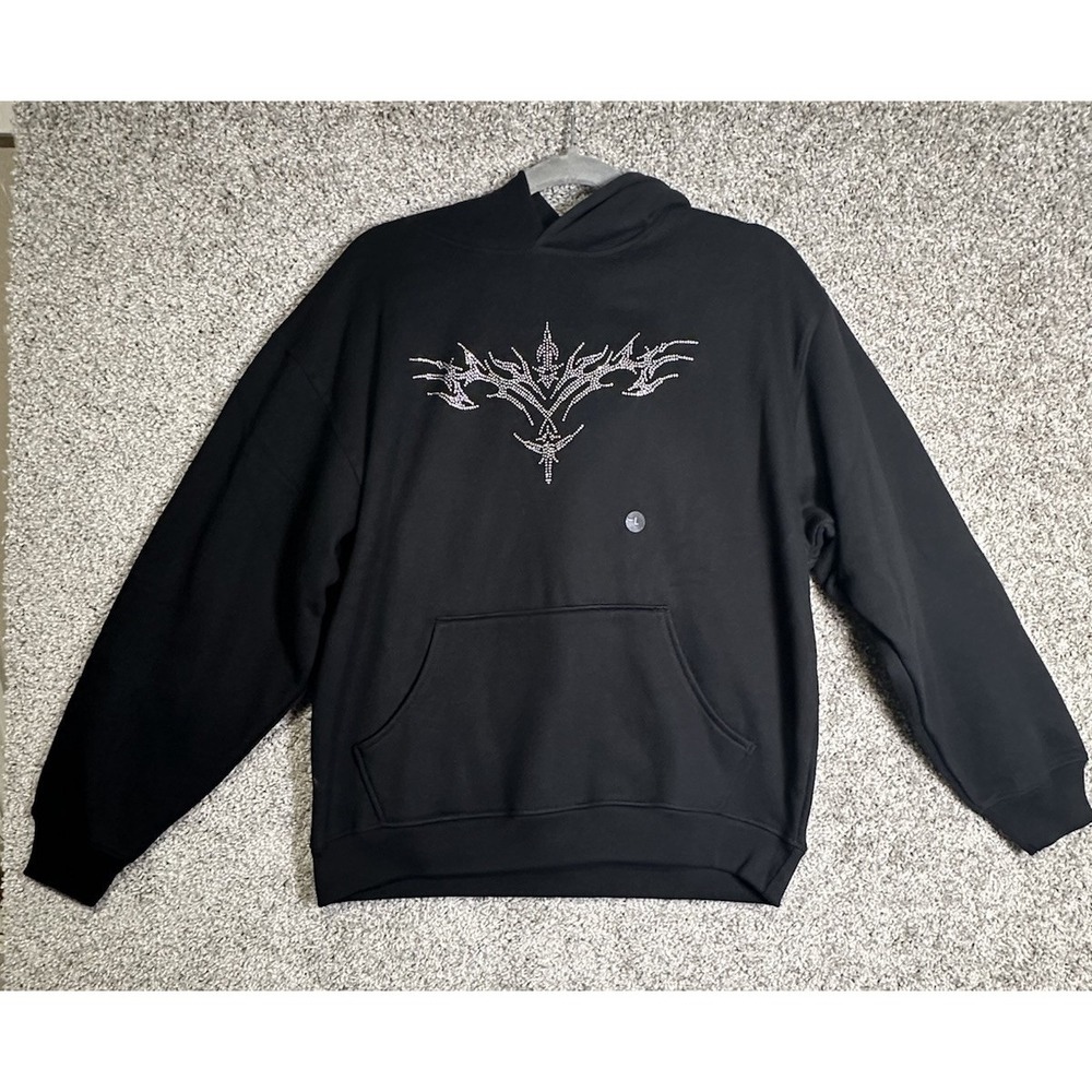 Pacsun Cyber Rhinestone Hoodie Size Large New With Tags‎